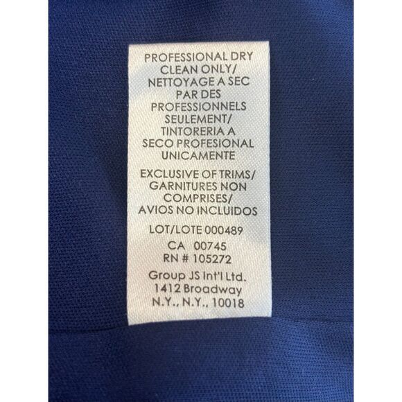 JS Collections Tulip Sleeve V-Neck Cocktail Work Dress Blue Navy Sapphire 8 NWT - Picture 10 of 13